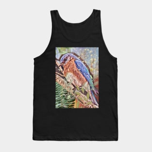 Cute perched blue and brown little bird. Tank Top